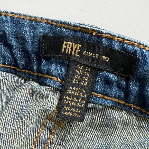 Frye Jeans Straight Leg Cropped Stretch Denim Size 14 - Picture 3 of 10